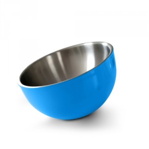 Serving bowl slightly inclined,  insulated double wall,  blue,  18cm