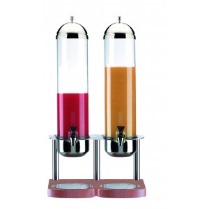 Refrigerated fruit juice dispenser.
Stainless steel structure and wood
base. H cm 78 - L cm 36x30 - Lt 5+5