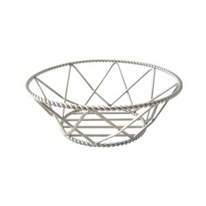 8" Round Braided Basket, 3" Tall