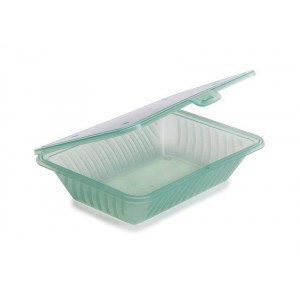 9" x 6.5" Flat Top Half Size Food Container, 2.5" deep