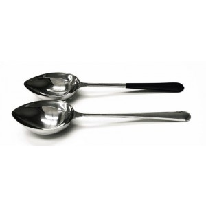 6 oz., 12" Portion Control Solid Spoon w/ Black Handle