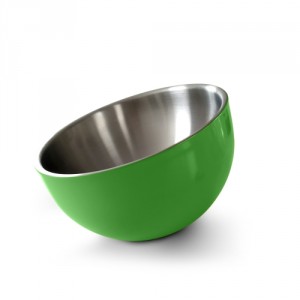 Serving bowl slightly inclined,  insulated double wall,  green,  18cm