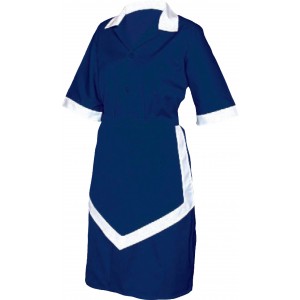 Ladies Housekeeping 3 Piece Navy Blue And White