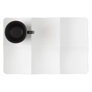 Rectangular plate w/ small compartments and saucer