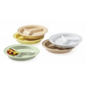 9" 3-Compartment Plate, .75" Deep