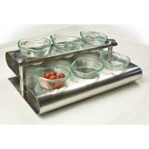 15.25" x 10" Stainless Steel "S" Shaped Condiment Rack, 4.5" tall (fits GLRDBWL-04)