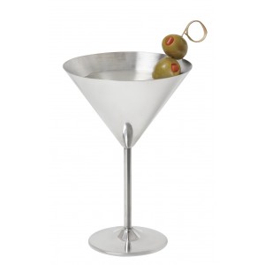 12 oz. (12.85 oz. rim-full), 4.92" Stainless Steel Martini, 7.15" tall - 12 pieces/cs.