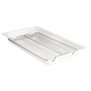 18.5" x 10.5" Rectangle Chrome Wire Grate, 1" Tall