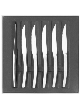 Guy Degrenne Astree Cisele Miroir Stainless Steel Set of 6 steak knives