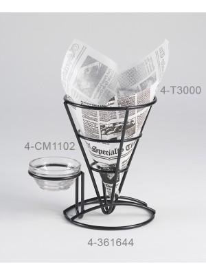 Fry Cone w/ 1 Holder, 5" dia., 7" Tall (Fits 4-84100, 4-84111, 4-84105, ER-020, ER-025, ER-402, S-620, RM-387, F-625, RM-203, S-617)