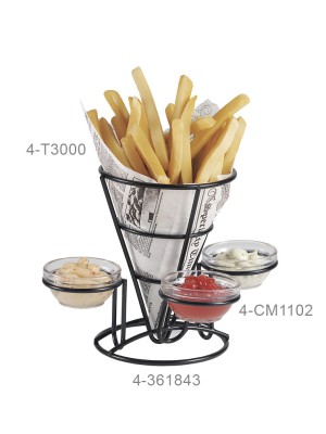 Fry Cone w/ 3 Holders, 5" dia., 7" Talll (Fits 4-84100, 4-84111, 4-84105, ER-020, ER-025, ER-402, S-620, RM-387, F-625, RM-203, S-617) Fry Cone w/ 3 Holders, 5" dia., 7" Talll (Fits 4-84100, 4-84111, 4-84105, ER-020, ER-025, ER-402, S-620, RM-387, F-625, RM-203, S-617)