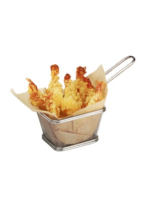 4" x 3.25" Single Serving Fry Basket, 2.25" Tall