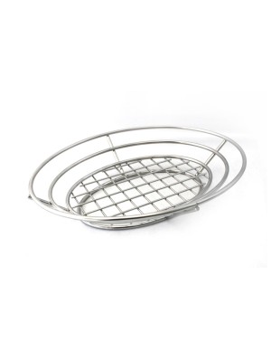 11" x 8" Oval Basket w/ Wide Raised Grid Base, 2.25" Tall