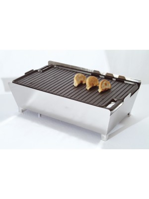 18.5" x 10" Cast Iron Griddle Replacement, 2-Sided Ribbed (fits GRLCST-03, GRDLSTD-14)