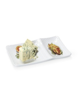 10.75'' x 6.25'' Rectangular 2-Compartment Platter (6.75" and 4" Compartments)