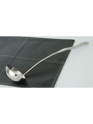 4 oz., 13" Stainless Steel Solid Soup Ladle w/ Pounded Finish