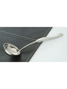 2 oz., 10" Stainless Steel Solid Soup Ladle w/ Pounded Finish