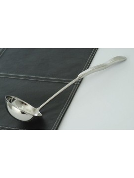 16" Stainless Steel Solid Punch Ladle w/ Pounded Finish