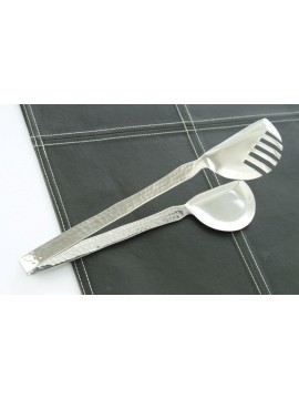 10.5" Stainless Steel Comb Salad Tong w/ Pounded Finish