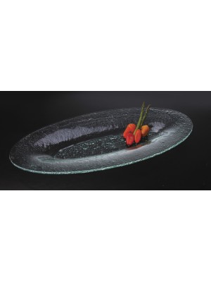 27.5" x 13" Jade Glass Oval Platter, 2.5" deep