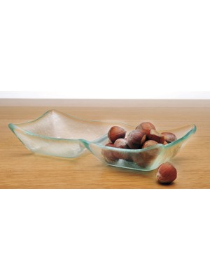2-Compartment Jade Glass Bowl, 3 oz. Compartments