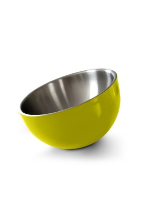 Serving bowl slightly inclined,  insulated double wall,  yellow,  18cm