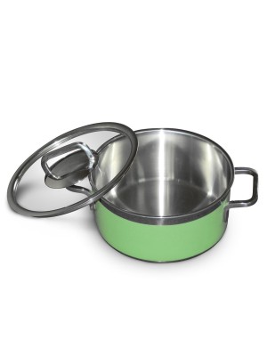 Stew pan including glass lid, round, green, 3.1Ltr Stew pan including glass lid, round, green, 3.1Ltr