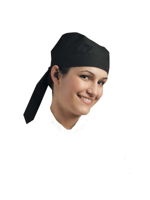 Chef Uniform Skull Cap (Tie At Back) Black