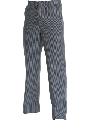 Chef Uniform Trousers Blue Check Zip