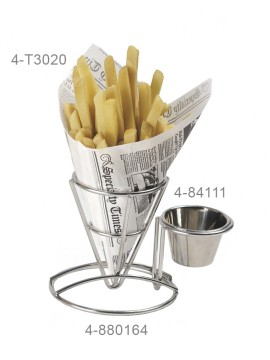Fry Cone w/ 1 Holder, 3.75" dia., 5" Tall, 2.75" Holder (Fits 4-84100, 4-84111, 4-84105, ER-020, ER-025, ER-402, S-620, RM-387, F-625, RM-203, S-617)