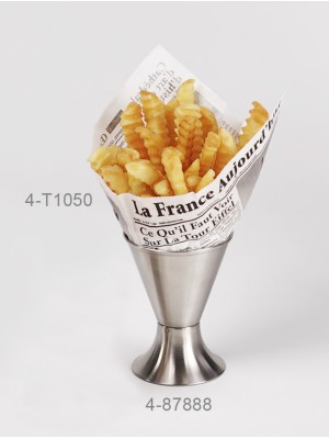 Solid Fry Cone, 3.25" dia., 4.25" Tall, Brushed Finish Solid Fry Cone, 3.25" dia., 4.25" Tall, Brushed Finish