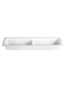 Half Size Long Food Pan 2/4 21 x 6.5 x 2.5  w/Horizontal divider.