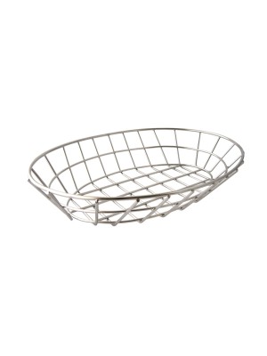 9.75" x  6.25" Oval Grid Basket, 2.25" Tall