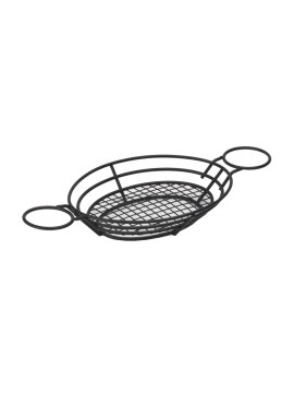 11" x 8" Oval Basket w/ Raised Grid Base and 2 Holders, 2" Tall (Fits 4-84100, 4-84111, 4-84105, RM-203, S-620, F-625, ER-025)