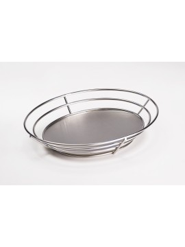 11.25" x 8.25" Oval Basket w/ Raised Solid Bottom, 2.25" Tall