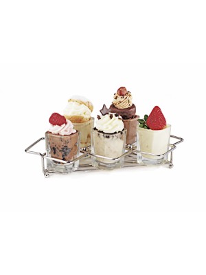 8" x 3.5" 8" x 3.5" Dessert Caddy w/ 5 Square Holders, 3" Tall (fits SW-1435)