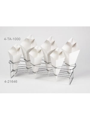 17.75" x 5.5" Rack for 6 Take Away Cones, 4.25" Tall, Chrome