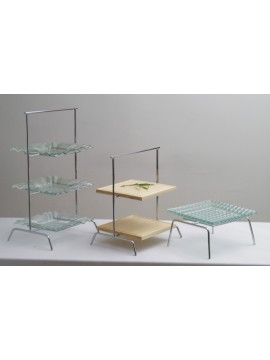 15.75" x 12" Chrome 3-Tier Riser, 27" tall (fits BCB-101, GL-SQFCRN12, CD-3042)