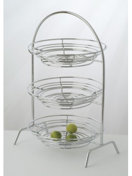 20.25" x 10" Chrome Round 3-Tier Riser, 27" tall (fits WB-721, CD-2200)