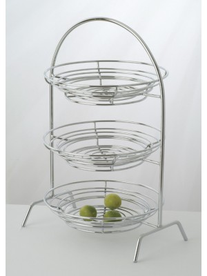 20.25" x 10" Chrome Round 3-Tier Riser, 27" tall (fits WB-721, CD-2200)