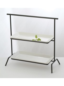 17.5" x 9.25" Black Rectangular 1-Tier Riser, 3" tall (fits CD-1100, BCB-100)