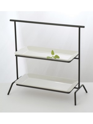 20" x 12" Black Rectangular 3-Tier Riser, 27" tall (fits CD-1100, BCB-100)