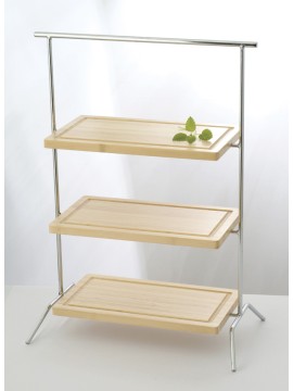 20" x 12" Chrome Rectangular 3-Tier Riser, 27" tall (fits CD-1100, BCB-100)