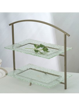 15.5" x 5" Rectangular 2-Tier Tabletop Riser w/ Satin Finish, 13.5" tall (fits CD-1101, GL-REC12)