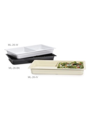 13" x 21" Full Size Divided (2-Compartment) Insert Pan, 2.5" Deep