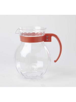 90 oz., 8.75" Tahiti™ Pitcher Clear w/Rio Orange Handle, 8.75" Tall (2 Boxes of 6)