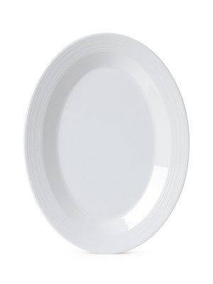 12" x 9" Textured Rim Oval Platter