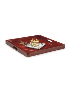 21" Square Hardwood Tray, 2" Deep