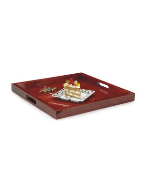 21" Square Hardwood Tray, 2" Deep