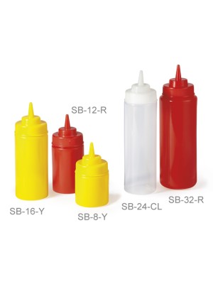 16 oz., 2.75" Wide Mouth Squeeze Bottle, 8" Tall (w/Lid)